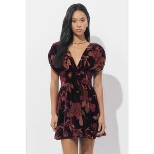 Myla Ruched Velvet Burnout Mini Dress